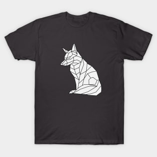 Origami Fox on White T-Shirt